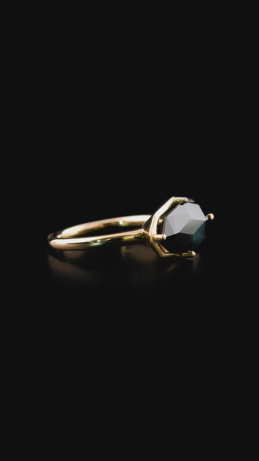 Rose 14K Gold Ring With Natural Tourmaline